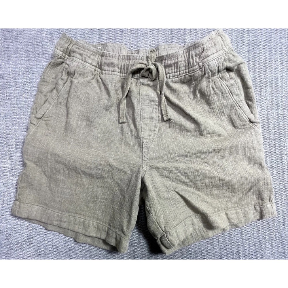 Zara Bermuda Shorts Womens Small Beige Flat Front Drawstring Casual Streetwear